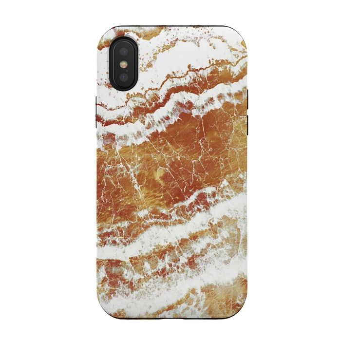 iPhone Xs / X StrongFit gold agate marble waves by Oana 
