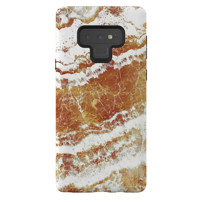 Galaxy Note 9 StrongFit gold agate marble waves by Oana 