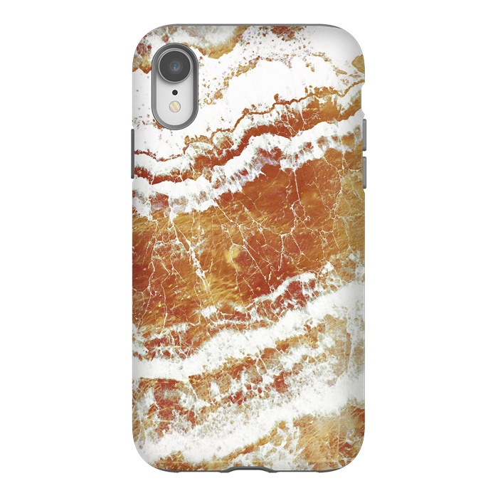 iPhone Xr StrongFit gold agate marble waves by Oana 