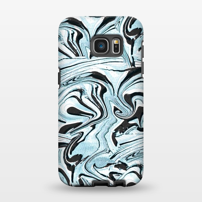 Galaxy S7 EDGE StrongFit Abstract brushed painted marble by Oana 