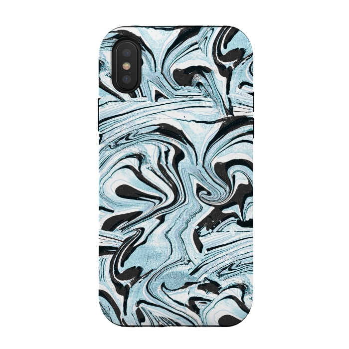 iPhone Xs / X StrongFit Abstract brushed painted marble by Oana 