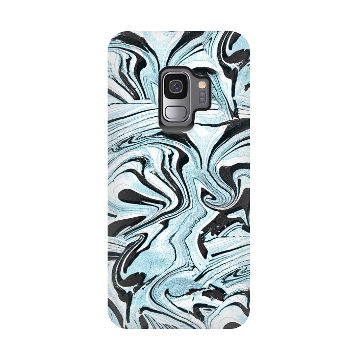 Galaxy S9 StrongFit Abstract brushed painted marble by Oana 