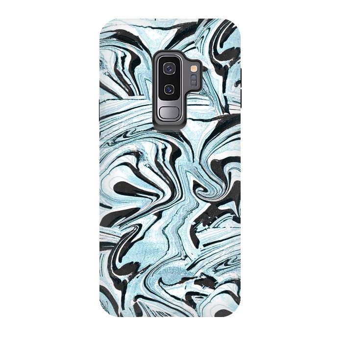 Galaxy S9 plus StrongFit Abstract brushed painted marble by Oana 