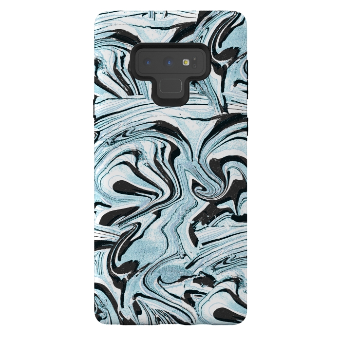 Galaxy Note 9 StrongFit Abstract brushed painted marble by Oana 