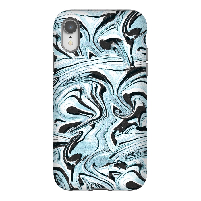 iPhone Xr StrongFit Abstract brushed painted marble by Oana 