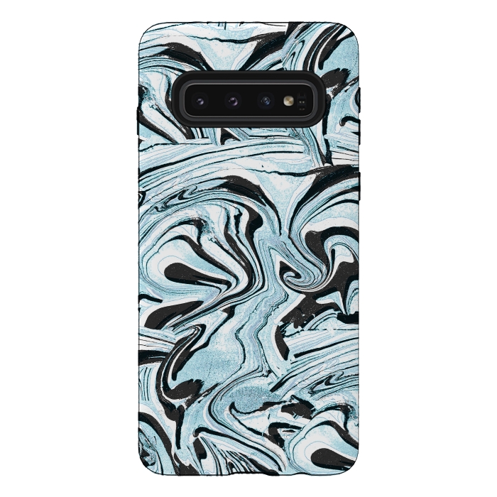 Galaxy S10 StrongFit Abstract brushed painted marble by Oana 