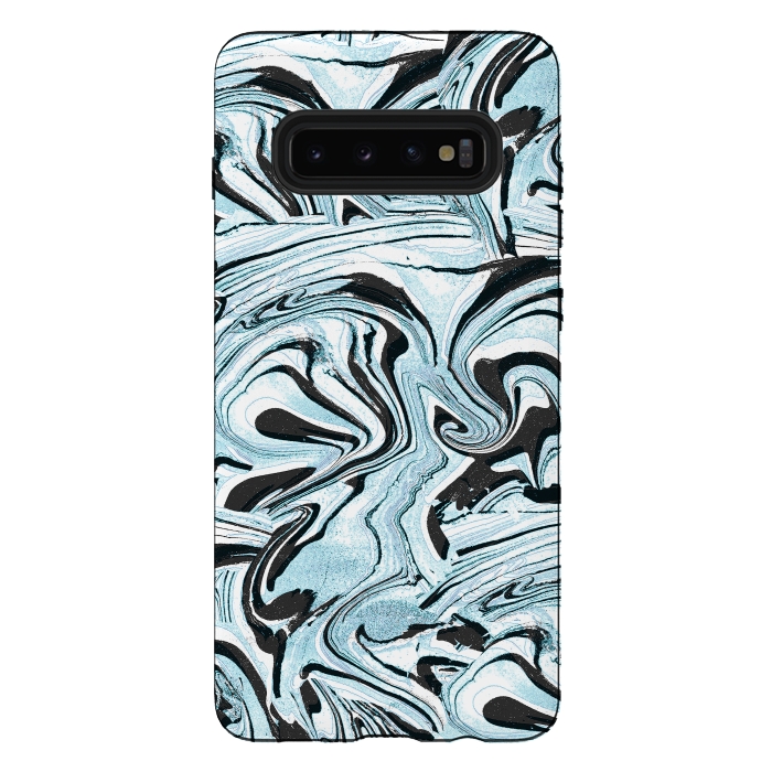 Galaxy S10 plus StrongFit Abstract brushed painted marble by Oana 