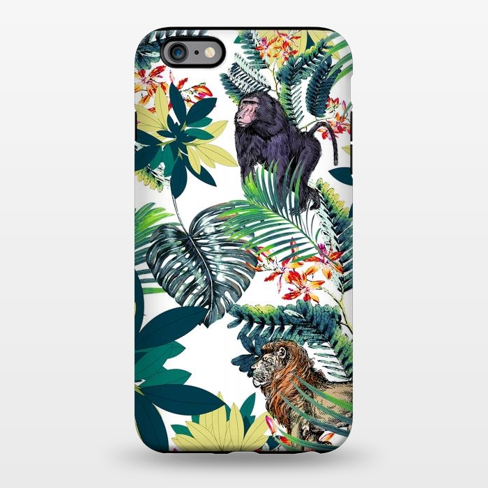 iPhone 6/6s plus StrongFit Monkey, lion and tropical foliage illustration by Oana 