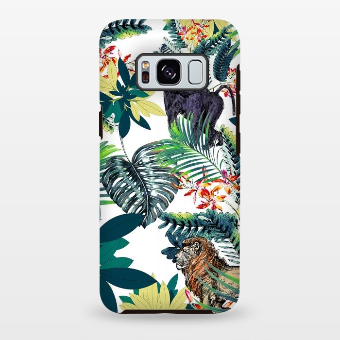Galaxy S8 plus StrongFit Monkey, lion and tropical foliage illustration by Oana 