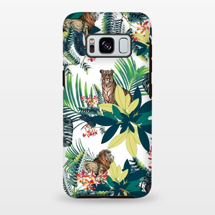 Galaxy S8 plus StrongFit Tropical leaves and jungle animals  by Oana 
