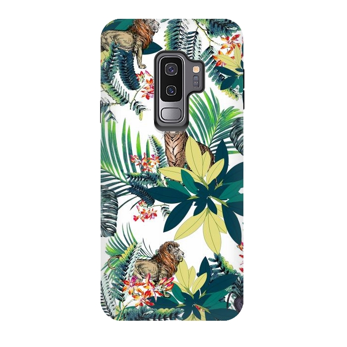 Galaxy S9 plus StrongFit Tropical leaves and jungle animals  by Oana 