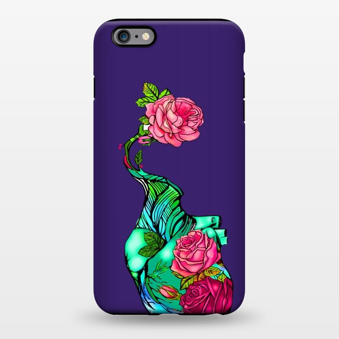 iPhone 6/6s plus StrongFit Heart floral design colorful pink roses peonies by Josie