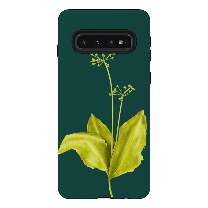 Galaxy S10 StrongFit Wild Garlic Green Plant Botanical Art by Boriana Giormova