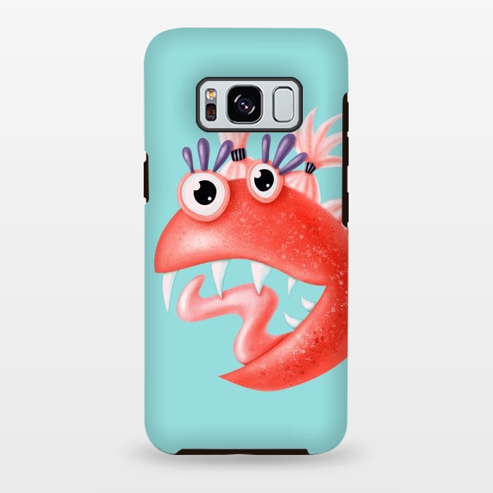 Galaxy S8 plus StrongFit Happy Monster - Funny Weird Girly Character With Ponytails by Boriana Giormova