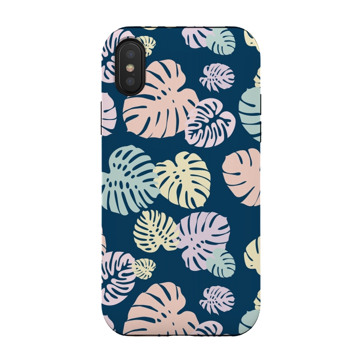 iPhone Xs / X StrongFit Multicolor Tropical Leaves 2 by Bledi