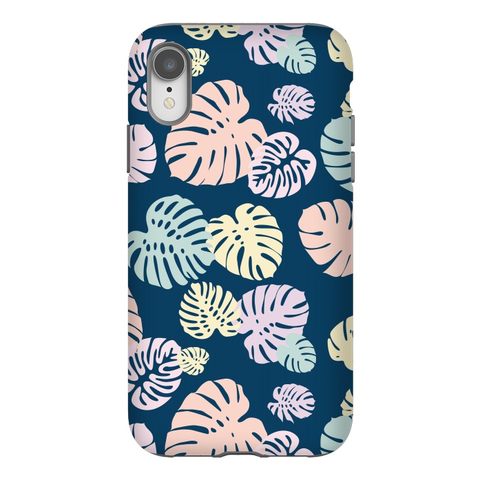 iPhone Xr StrongFit Multicolor Tropical Leaves 2 by Bledi