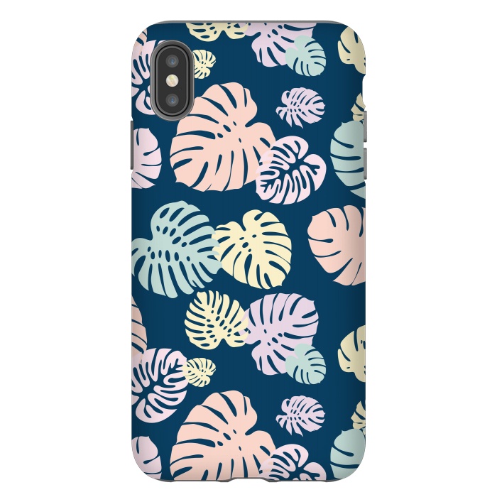 iPhone Xs Max StrongFit Multicolor Tropical Leaves 2 by Bledi
