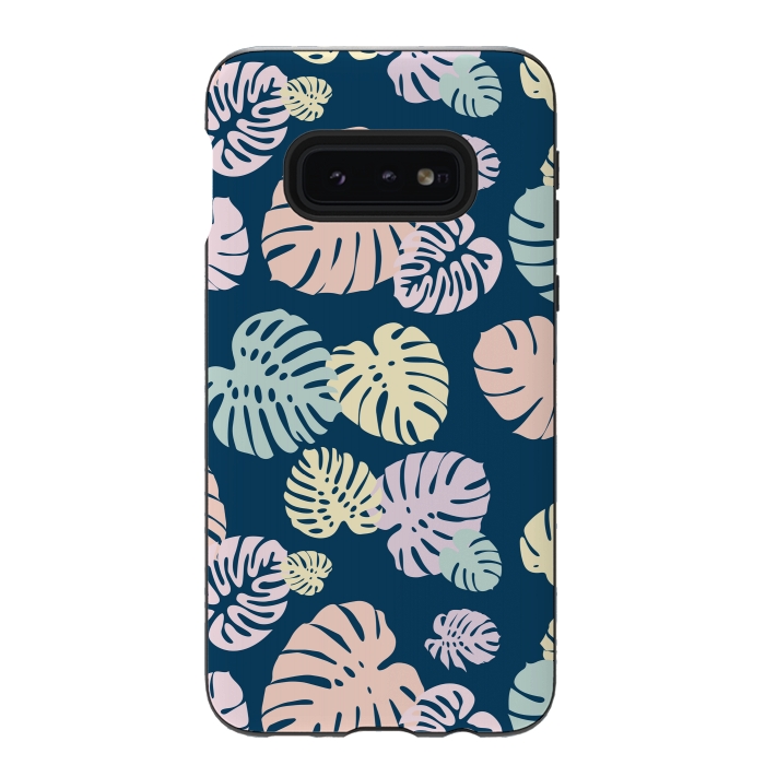 Galaxy S10e StrongFit Multicolor Tropical Leaves 2 by Bledi