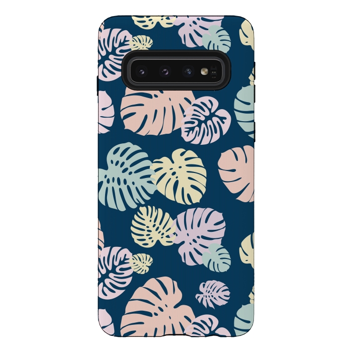 Galaxy S10 StrongFit Multicolor Tropical Leaves 2 by Bledi