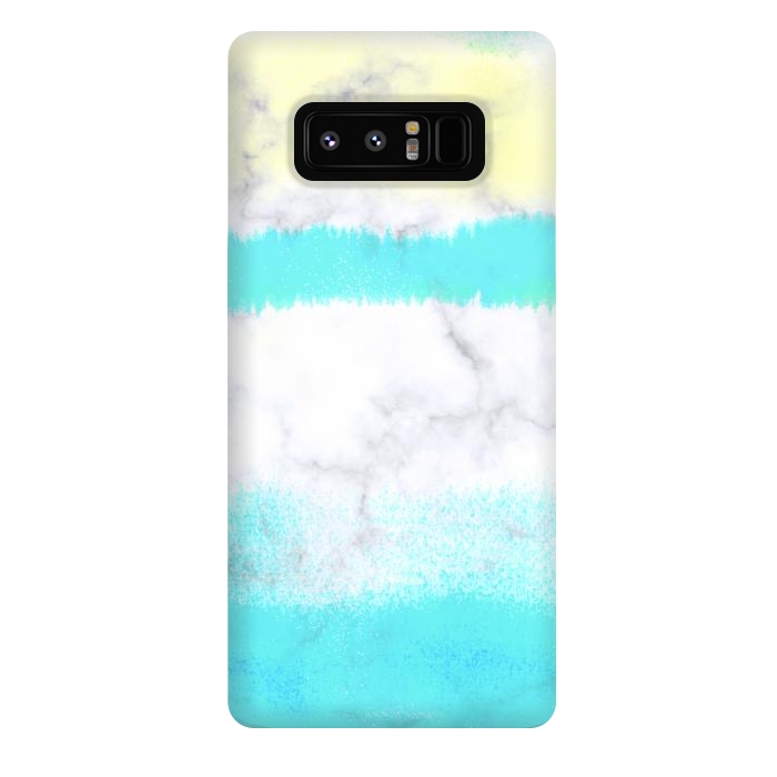 Galaxy Note 8 StrongFit Baby blue and white brushed marble by Oana 