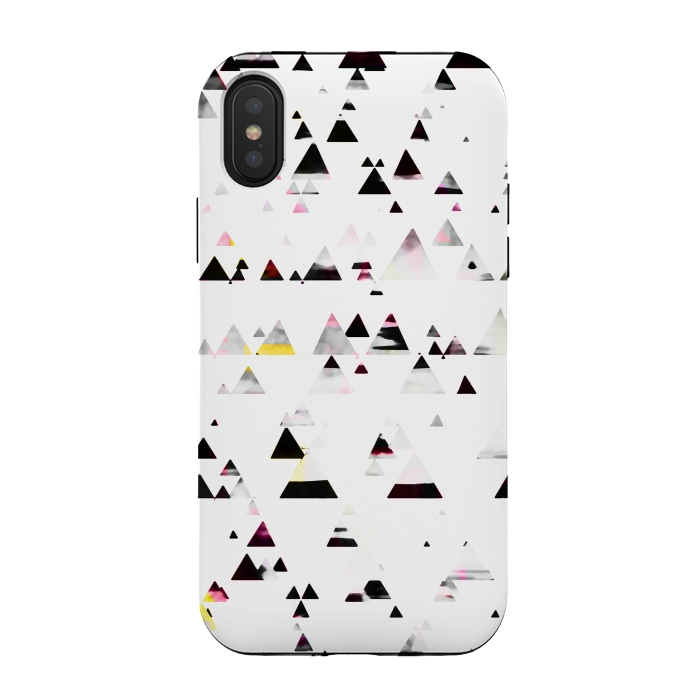 iPhone Xs / X StrongFit Minimal triangles geometric stylised forest by Oana 