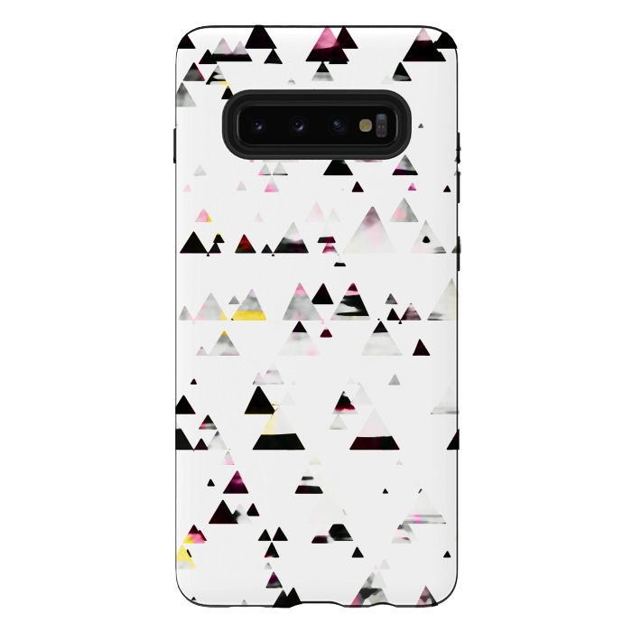 Galaxy S10 plus StrongFit Minimal triangles geometric stylised forest by Oana 