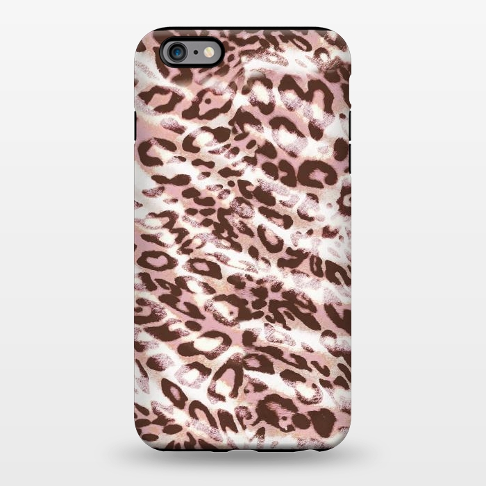 iPhone 6/6s plus StrongFit brushed pink grungy leopard print spots by Oana 