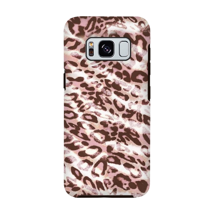 Galaxy S8 StrongFit brushed pink grungy leopard print spots by Oana 