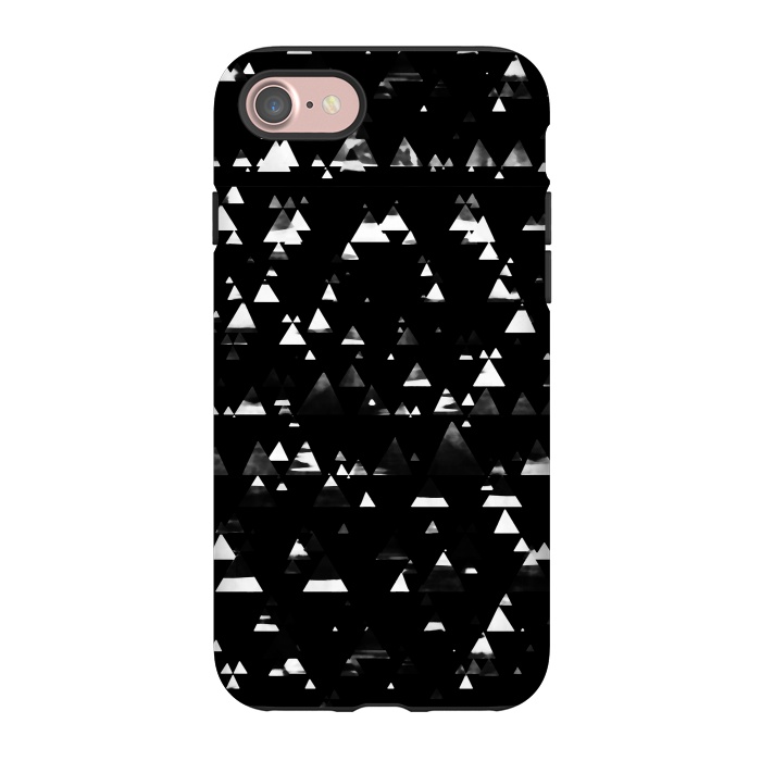 iPhone 7 StrongFit Black and white graphic triangles pattern by Oana 