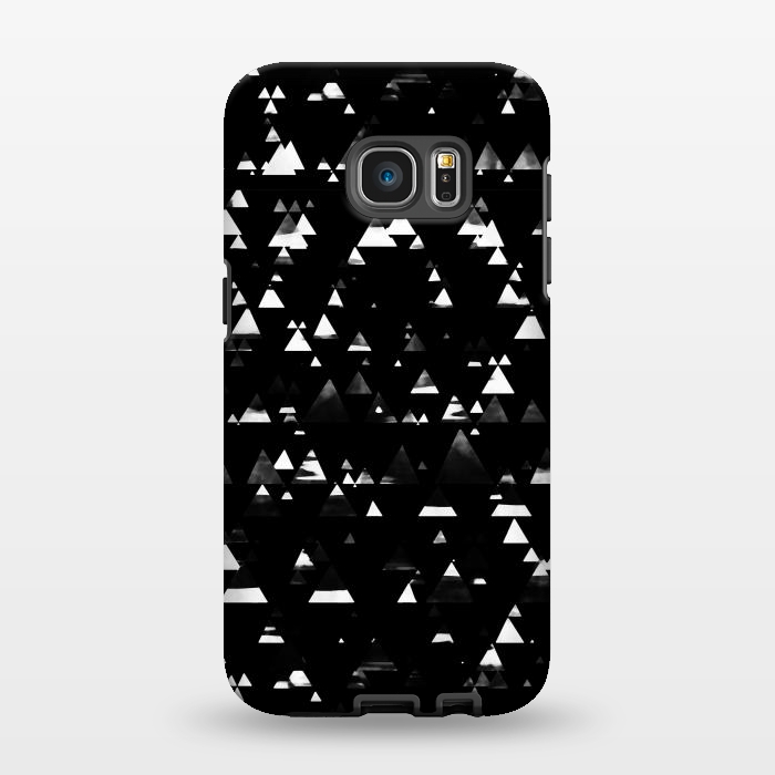 Galaxy S7 EDGE StrongFit Black and white graphic triangles pattern by Oana 