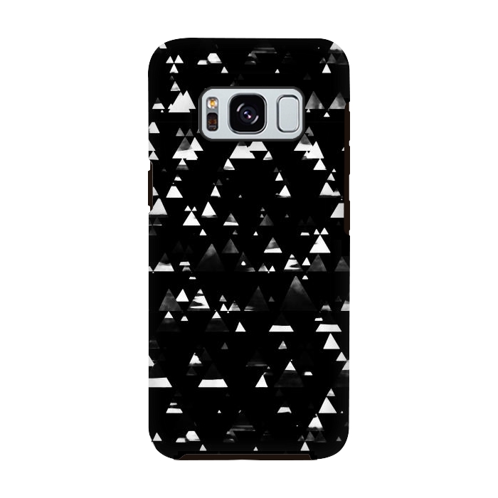 Galaxy S8 StrongFit Black and white graphic triangles pattern by Oana 