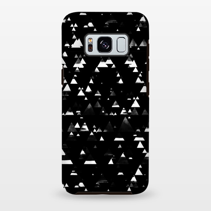 Galaxy S8 plus StrongFit Black and white graphic triangles pattern by Oana 