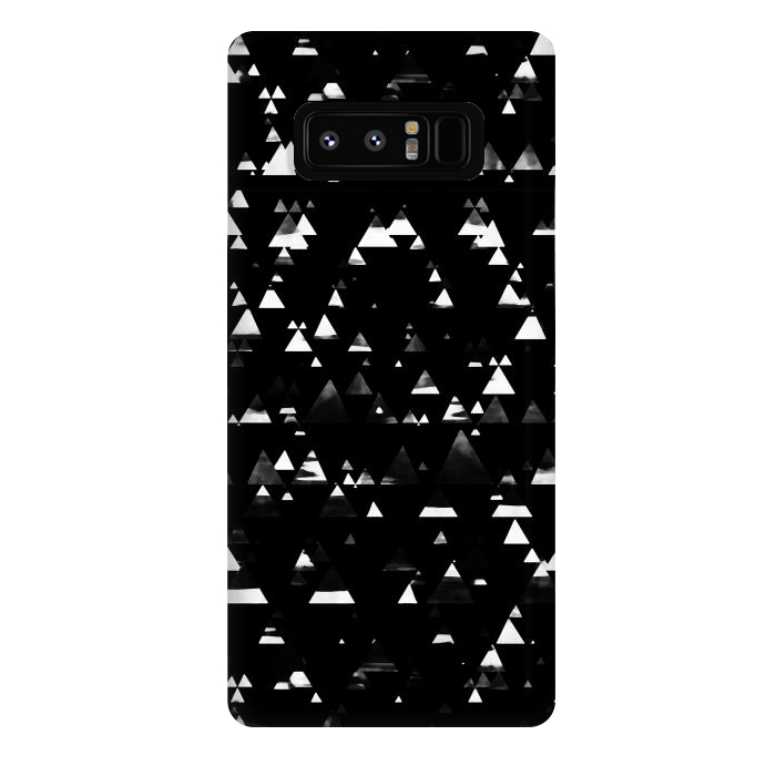 Galaxy Note 8 StrongFit Black and white graphic triangles pattern by Oana 