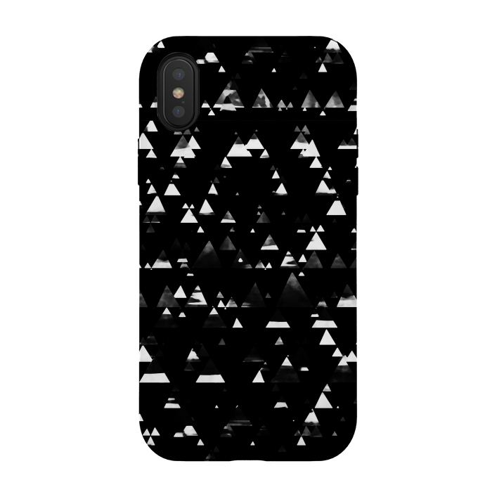 iPhone Xs / X StrongFit Black and white graphic triangles pattern by Oana 