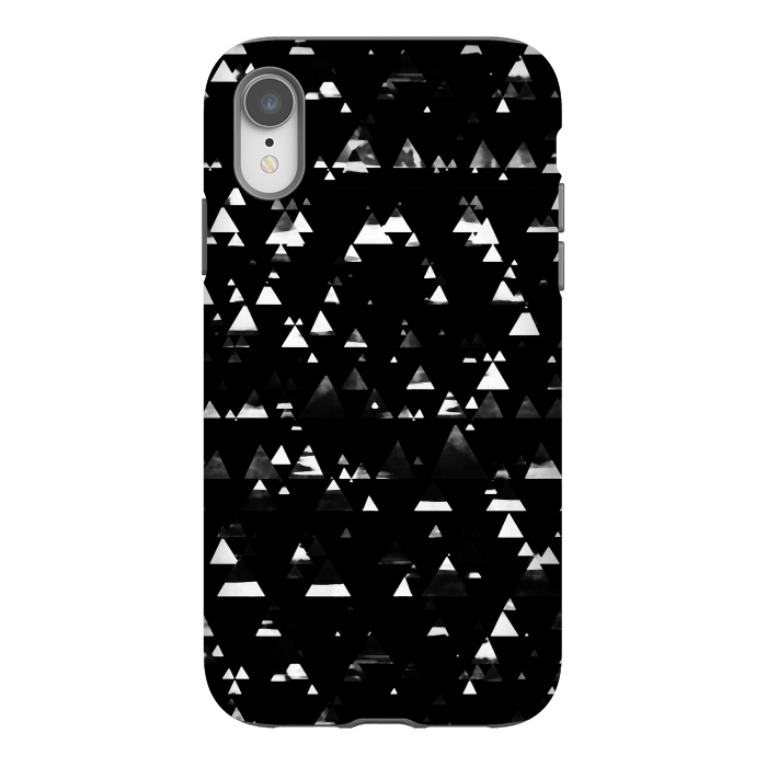 iPhone Xr StrongFit Black and white graphic triangles pattern by Oana 