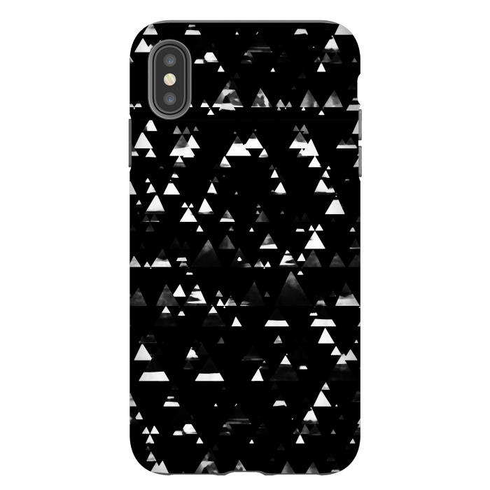 iPhone Xs Max StrongFit Black and white graphic triangles pattern by Oana 