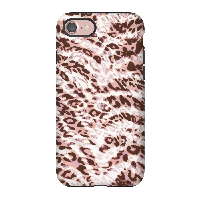 iPhone 7 StrongFit Blush pink leopard print and zebra stripes by Oana 
