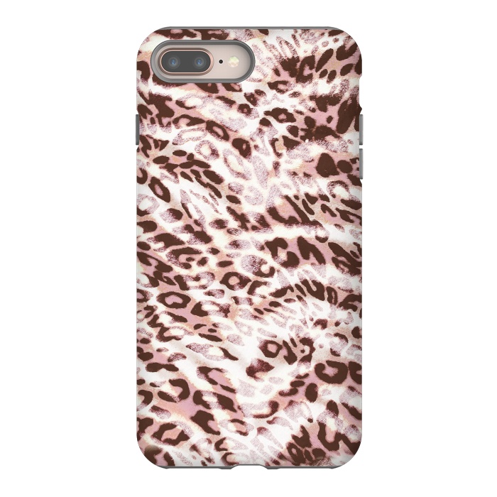 iPhone 7 plus StrongFit Blush pink leopard print and zebra stripes by Oana 