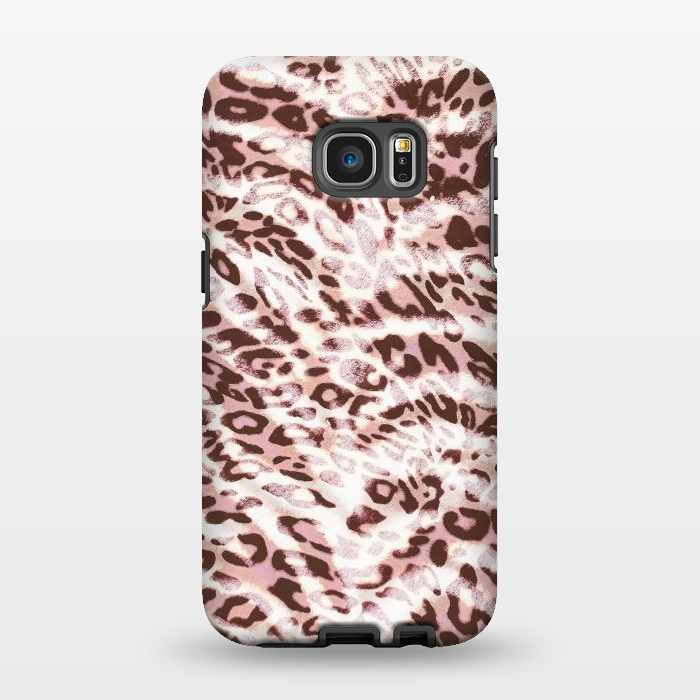 Galaxy S7 EDGE StrongFit Blush pink leopard print and zebra stripes by Oana 