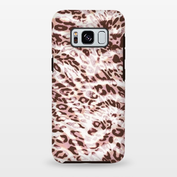 Galaxy S8 plus StrongFit Blush pink leopard print and zebra stripes by Oana 
