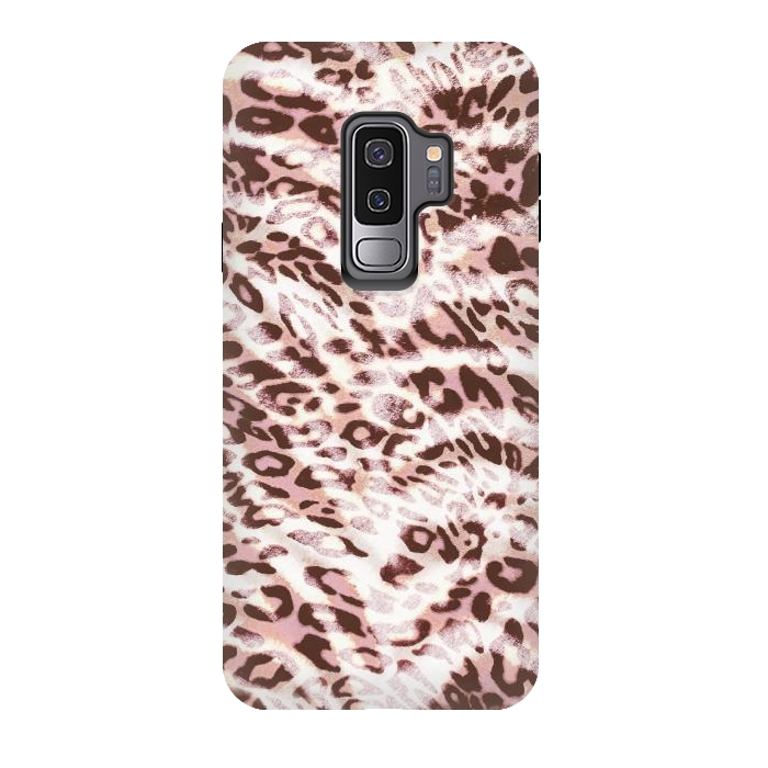 Galaxy S9 plus StrongFit Blush pink leopard print and zebra stripes by Oana 