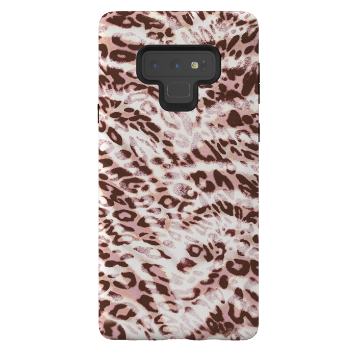Galaxy Note 9 StrongFit Blush pink leopard print and zebra stripes by Oana 