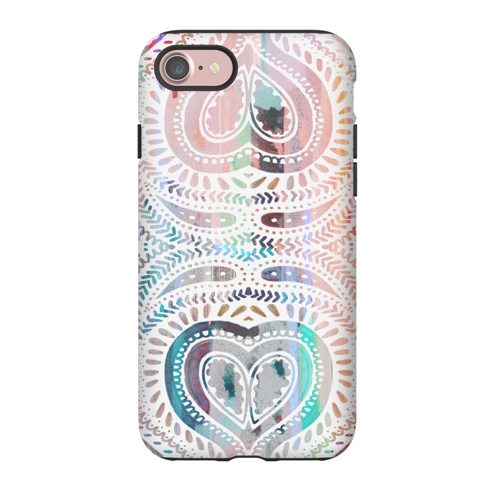 iPhone 7 StrongFit Ethnic pastel paisley doodles by Oana 