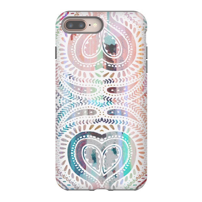 iPhone 7 plus StrongFit Ethnic pastel paisley doodles by Oana 
