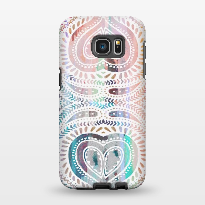 Galaxy S7 EDGE StrongFit Ethnic pastel paisley doodles by Oana 