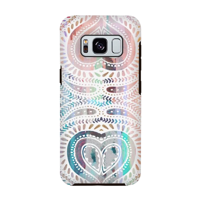 Galaxy S8 StrongFit Ethnic pastel paisley doodles by Oana 