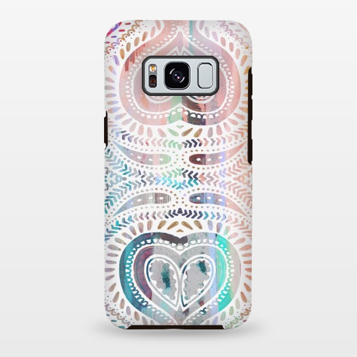Galaxy S8 plus StrongFit Ethnic pastel paisley doodles by Oana 