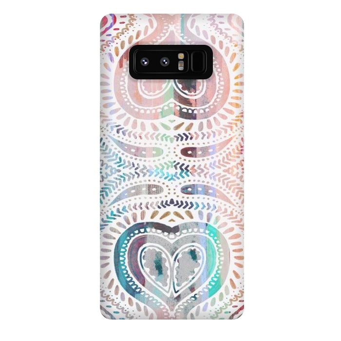Galaxy Note 8 StrongFit Ethnic pastel paisley doodles by Oana 