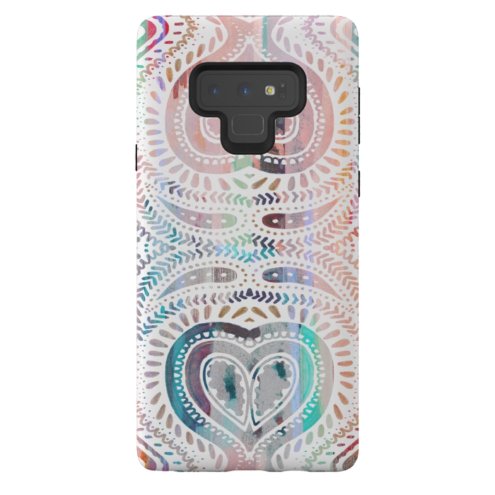 Galaxy Note 9 StrongFit Ethnic pastel paisley doodles by Oana 