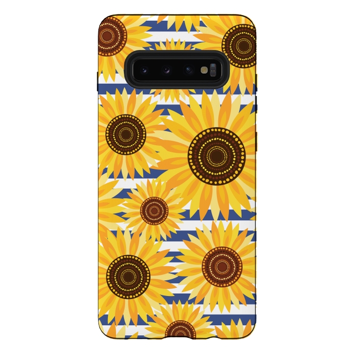 Galaxy S10 plus StrongFit Sunflowers by Laura Grant